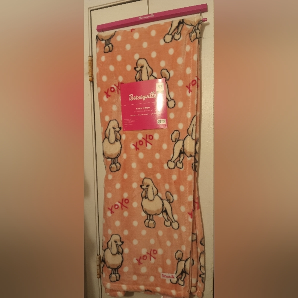Betsey Johnson Pink Poodle Blanket